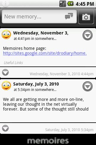 Memoires: your personal diary. Android Lifestyle