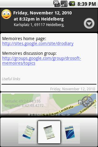 Memoires: your personal diary. Android Lifestyle
