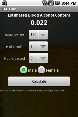 Blood Alcohol Content Calc Android Lifestyle