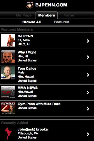 BJ Penn MMA Social Network Android Sports