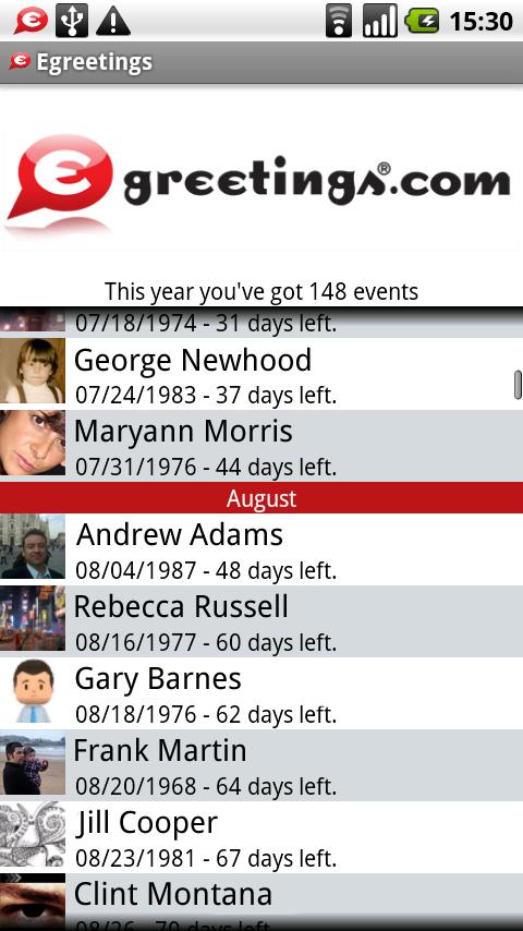 Egreetings Birthday Reminders Android Media & Video
