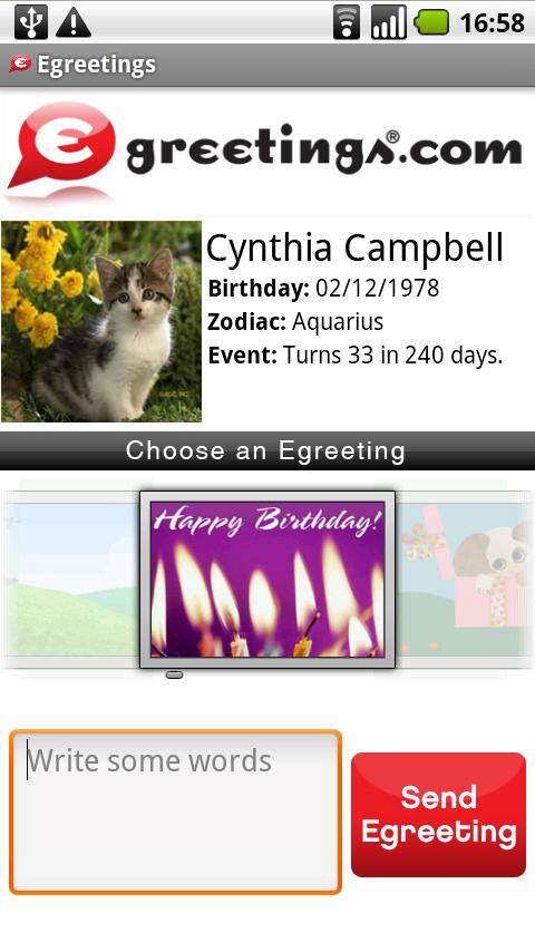 Egreetings Birthday Reminders Android Media & Video