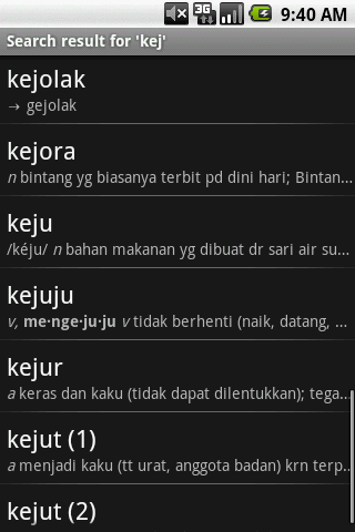 Big Indonesian Dictionary KBBI Android Reference