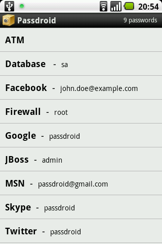 Passdroid Android Productivity