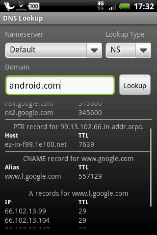 DNS Lookup Android Tools