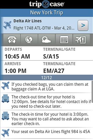 TripCase Android Travel