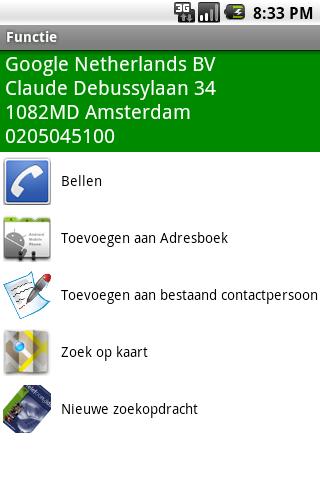 Telefoongids: Phonebook NL/BE Android Communication