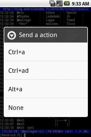 Irssi ConnectBot Android Communication