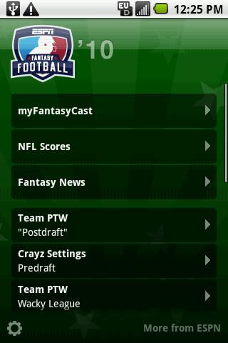 ESPN Fantasy Football 2010 Android Sports