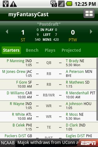 ESPN Fantasy Football 2010 Android Sports