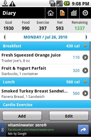 Calorie Counter – MyFitnessPal Android Health