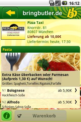 Bringbutler – Pizza, Pasta, .. Android Lifestyle