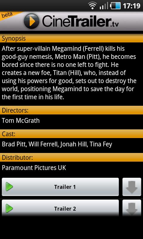 CineTrailer Android Entertainment