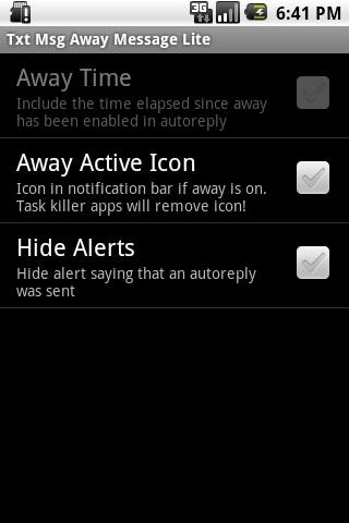 Txt Msg Away Message Lite Android Social