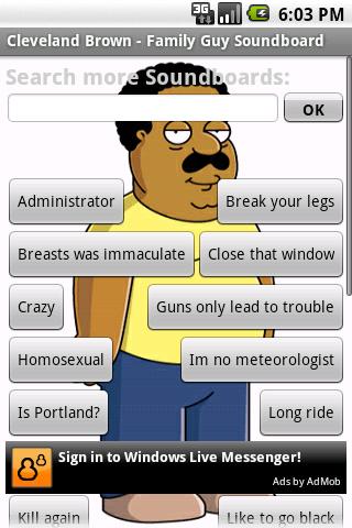 Cleveland Brown – Family Guy Android Entertainment