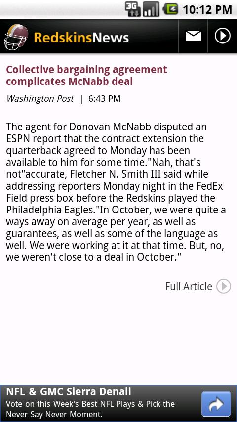 Redskins News Android Sports