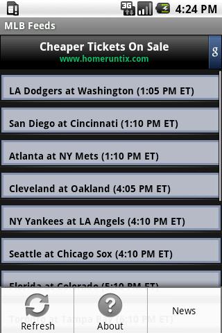 MLB RSS News Feed Android Sports