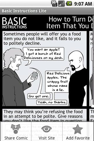 Basic Instructions Lite Android Comics