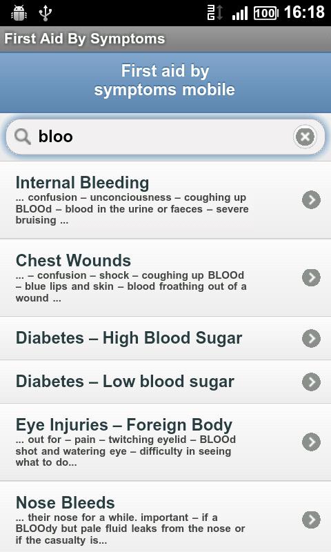 First Aid by symptoms Android Health & Fitness