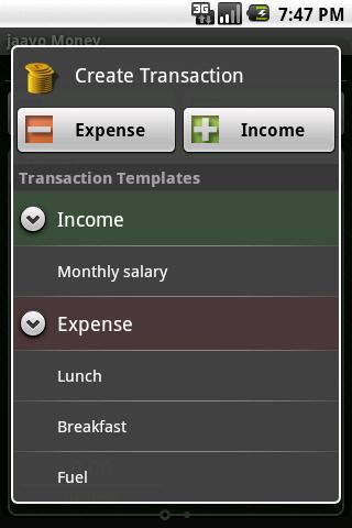 jaavoMoney pro Android Finance