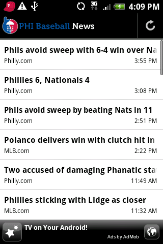 PHI Baseball News Android Sports