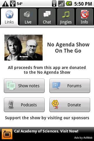 No Agenda live stream donation Android Entertainment