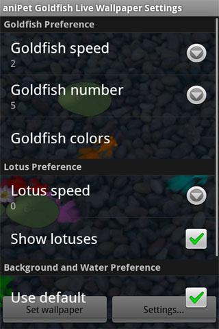 aniPet Goldfish Live Wallpaper Android Themes