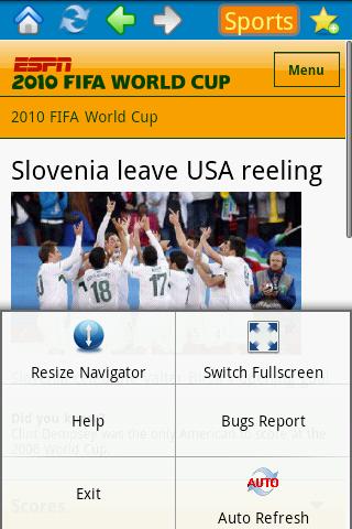 ESPN Sports Browser Android Sports