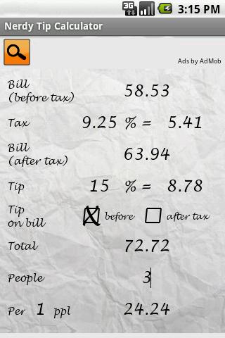 Nerdy Tip Calculator Android Finance