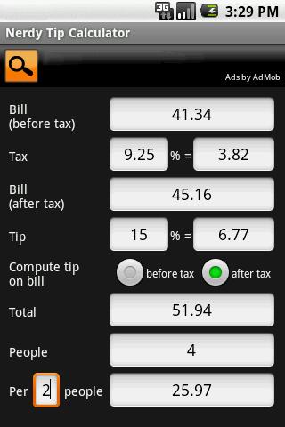 Nerdy Tip Calculator Android Finance
