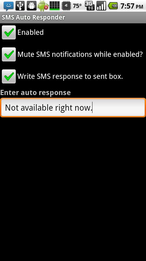 SMS Auto Responder Android Communication