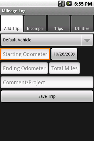 Mileage Logger Android Travel