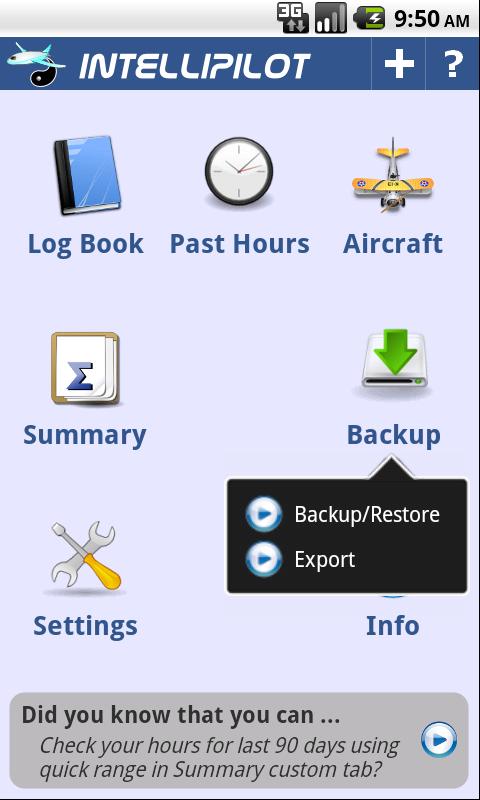 intelliPilot – Pilot LogBook Android Tools