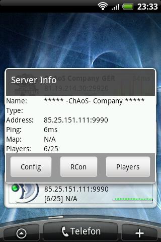 Gameserver Widget Android Communication