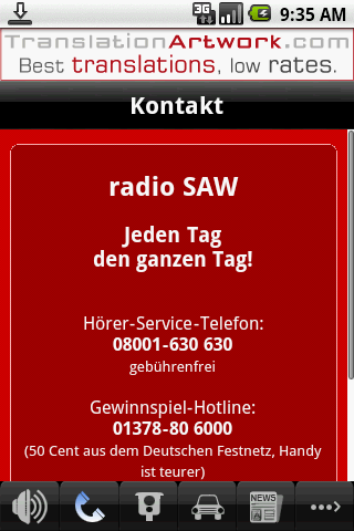 radio SAW Android Entertainment