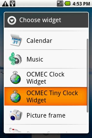 OCMEC Tiny Clock Widget Android Tools
