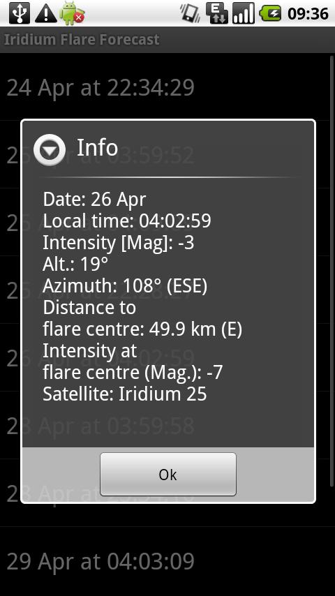 Iridium Flare Forecast Android Tools