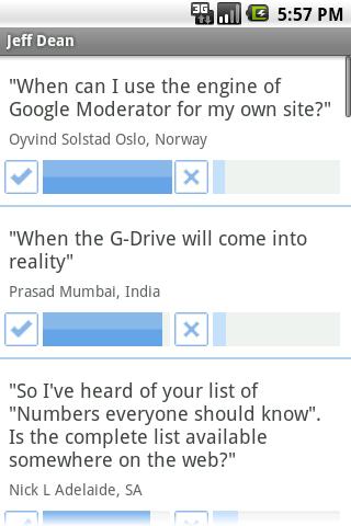 Google Moderator Android Communication