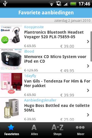 Dagaanbiedingen Overzicht Android Shopping