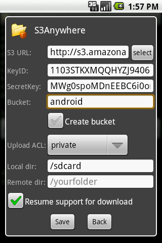 S3Anywhere Android Tools
