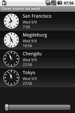Clocks around the world Android Travel