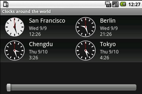 Clocks around the world Android Travel