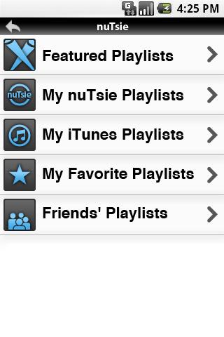 nuTsie iTunes Music Player Android Multimedia