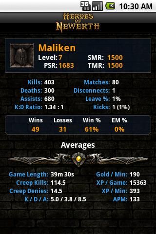 HoN Stats Android Tools