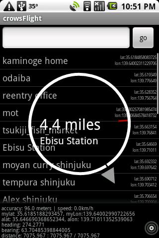 Crow’s Flight – GPS Compass Android Travel