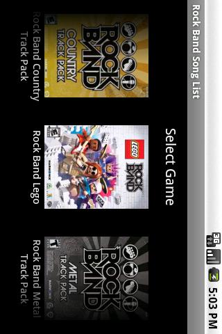 Rock Band Song List Android Reference