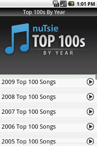 Top 100 Songs by Year Android Multimedia