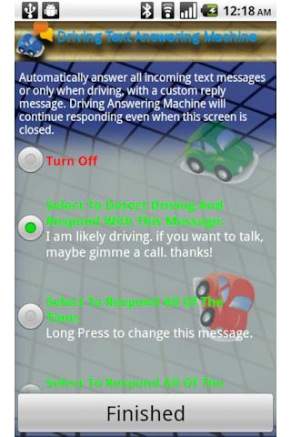 Driving Text Answering Machine Android Communication