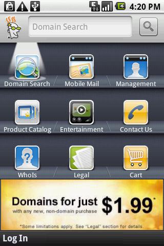 GoDaddy.com Mobile Android Shopping