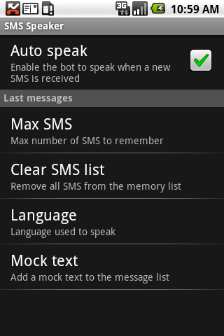SMS Speaker Android Multimedia